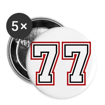77 Number number - Buttons small 1''/25 mm (5-pack) - white - Front