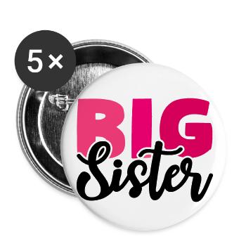 BIG SISTER - Buttons small 1''/25 mm (5-pack) - white - Front