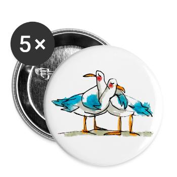 prinzenart / Helmut & Erwin - Buttons small 1''/25 mm (5-pack) - white - Front