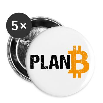 Plan B Bitcoin Krypowährung - Buttons klein 25 mm (5er Pack) - Weiß - Vorne