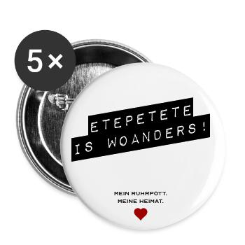 Etepetete is woanders - Buttons klein 25 mm (5er Pack) - Weiß - Vorne