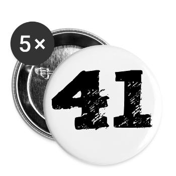 41 Zahl Trikot - Buttons klein 25 mm (5er Pack) - Weiß - Vorne