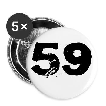 59 Zahl Trikot - Buttons klein 25 mm (5er Pack) - Weiß - Vorne
