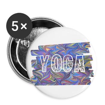 Yoga RS E 45 - Lot de 5 petits badges (25 mm) - blanc - Devant