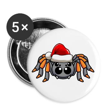 Tarantula Comic Weihnachten - Buttons klein 25 mm (5er Pack) - Weiß - Vorne