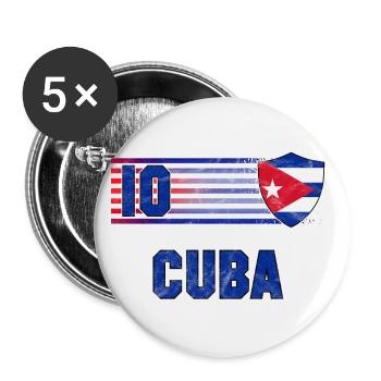 Kuba Fußball Mannschaft - Buttons klein 25 mm (5er Pack) - Weiß - Vorne