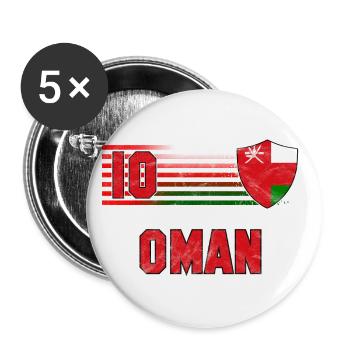 Oman Fußball Mannschaft - Buttons klein 25 mm (5er Pack) - Weiß - Vorne