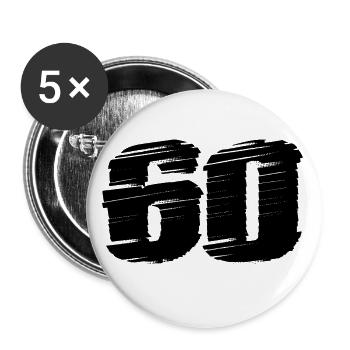 60 Zahl Trikot - Buttons klein 25 mm (5er Pack) - Weiß - Vorne