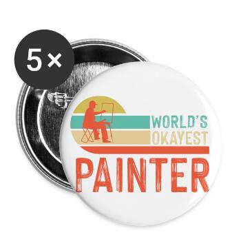 Maler und Lackierer, der Beste und Nervigste Beruf - Buttons klein 25 mm (5er Pack) - Weiß - Vorne