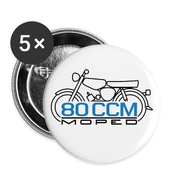 80cc cyclomoteur S51 Emblème - Lot de 5 petits badges (25 mm) - blanc - Devant