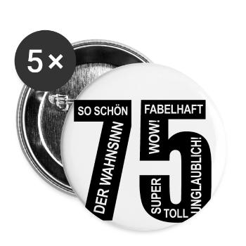 75. Geburtstag Wow Fabelhaft Lustiges Motiv - Buttons klein 25 mm (5er Pack) - Weiß - Vorne