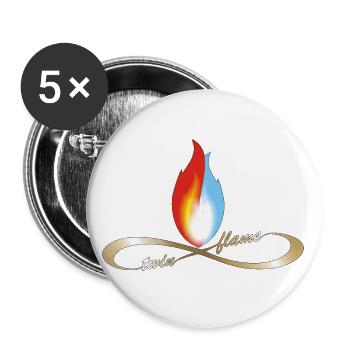 Twin Flame Infinity - Buttons klein 25 mm (5er Pack) - Weiß - Vorne