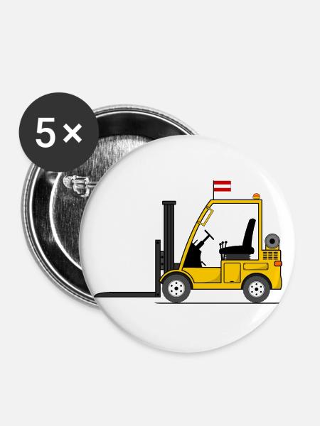 Stapler Österreich Flagge - Buttons klein 25 mm (5er Pack) - Weiß