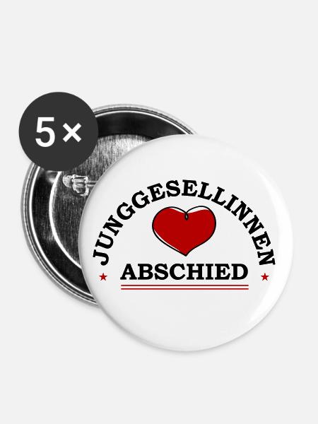 Junggesellinnen Abschied Jga - Buttons klein 25 mm (5er Pack) - Weiß