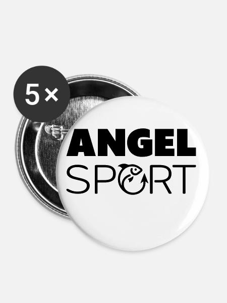 Angelsport - Buttons klein 25 mm (5er Pack) - Weiß