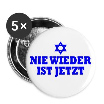 Nie wieder ist jetzt - Buttons klein 25 mm (5er Pack) - Weiß - Vorne