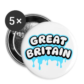 Great Britain - Buttons small 1''/25 mm (5-pack) - white - Front