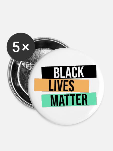 BLM Design Geschenk - Buttons klein 25 mm (5er Pack) - Weiß