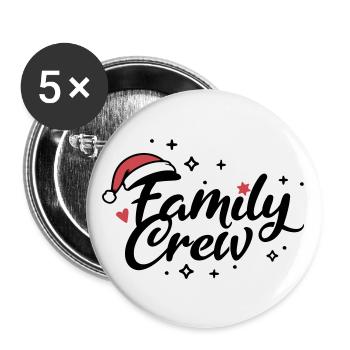 Équipage familial Noël - Lot de 5 petits badges (25 mm) - blanc - Devant