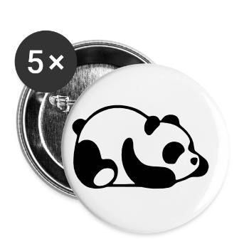 Baby-Panda - Buttons klein 25 mm (5er Pack) - Weiß - Vorne