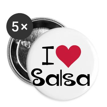 J'aime la salsa - chemise de danse de salsa - Lot de 5 petits badges (25 mm) - blanc - Devant