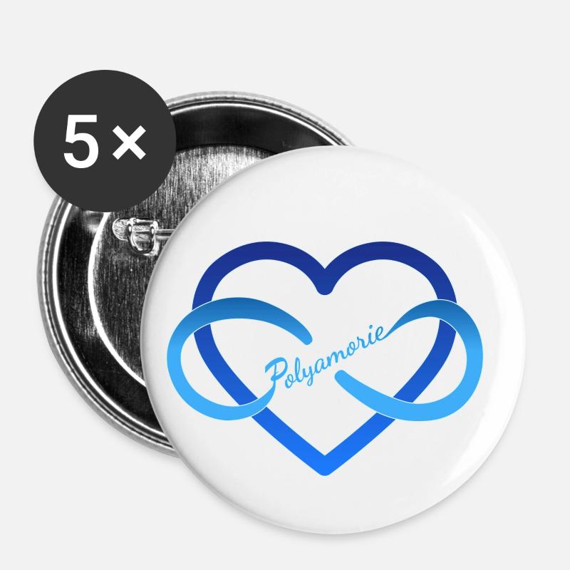 Polyhedron polyamory - Buttons small 1''/25 mm (5-pack) - white