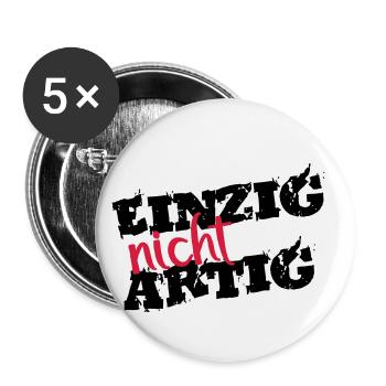 Einzigartig Einzig Lustig Artig Frech Anders Motto - Buttons klein 25 mm (5er Pack) - Weiß - Vorne