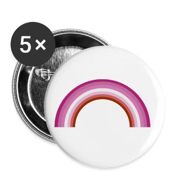 Lesbian Pride Rainbow Flag - Buttons small 1''/25 mm (5-pack) - white - Front