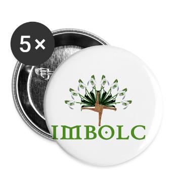 imbolc mit schneegloeckchen halbkreis - Buttons klein 25 mm (5er Pack) - Weiß - Vorne