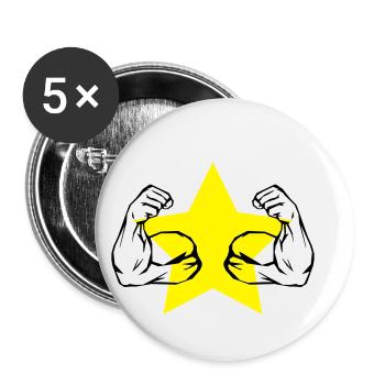 muskeln arm bizeps - Buttons klein 25 mm (5er Pack) - Weiß - Vorne