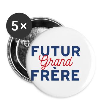 Futur grand frère - Lot de 5 petits badges (25 mm) - blanc - Devant