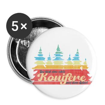 Retro Konifere - Buttons klein 25 mm (5er Pack) - Weiß - Vorne