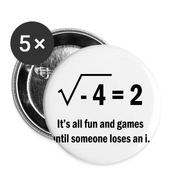 C’est tout le fun et jeux Mathe Nerd école cadeau - Lot de 5 petits badges (25 mm) - blanc - Devant