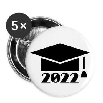 Abitur 2022 - Buttons klein 25 mm (5er Pack) - Weiß - Vorne