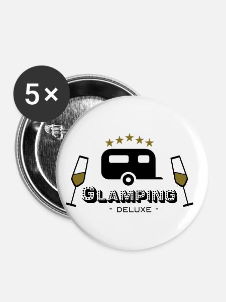 Glamping deluxe - Buttons klein 25 mm (5er Pack) - Weiß