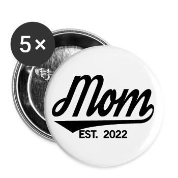 2022, Soon To Be Mom, Schwangerschaft enthüllung - Buttons klein 25 mm (5er Pack) - Weiß - Vorne