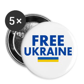 Ukraine - Buttons klein 25 mm (5er Pack) - Weiß - Vorne