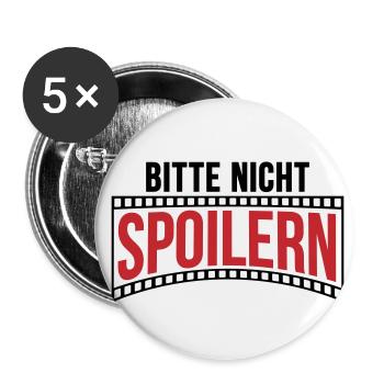 Farben änderbar | Bitte nicht Spoilern - Buttons klein 25 mm (5er Pack) - Weiß - Vorne