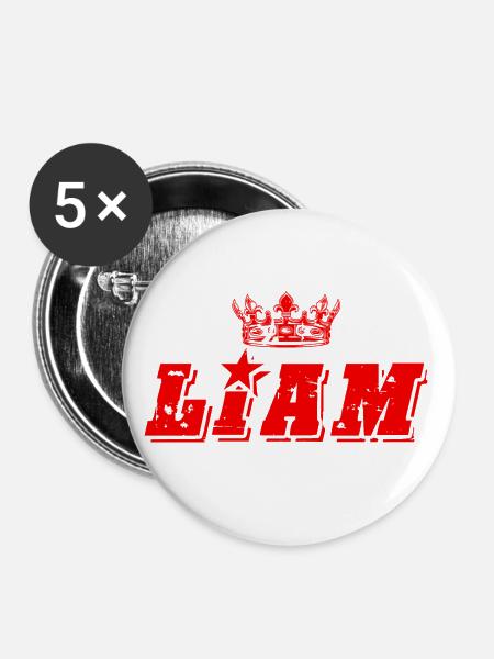 Liam - Buttons klein 25 mm (5er Pack) - Weiß