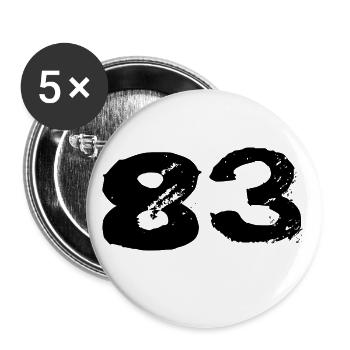 83 Number jersey - Buttons small 1''/25 mm (5-pack) - white - Front