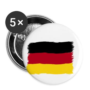 Deutschland Farben schwarz rot gold - Buttons klein 25 mm (5er Pack) - Weiß - Vorne