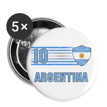 Argentinien Fußball Mannschaft - Buttons klein 25 mm (5er Pack) - Weiß - Vorne