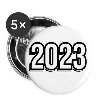 2023 Linie - Buttons klein 25 mm (5er Pack) - Weiß - Vorne