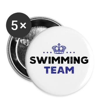 Équipe de natation - Lot de 5 petits badges (25 mm) - blanc - Devant