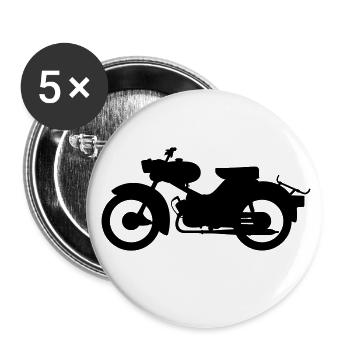 Simson Spatz Silhouette - Buttons klein 25 mm (5er Pack) - Weiß - Vorne