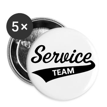 Service Team (Berufskleidung / Black) - Buttons klein 25 mm (5er Pack) - Weiß - Vorne