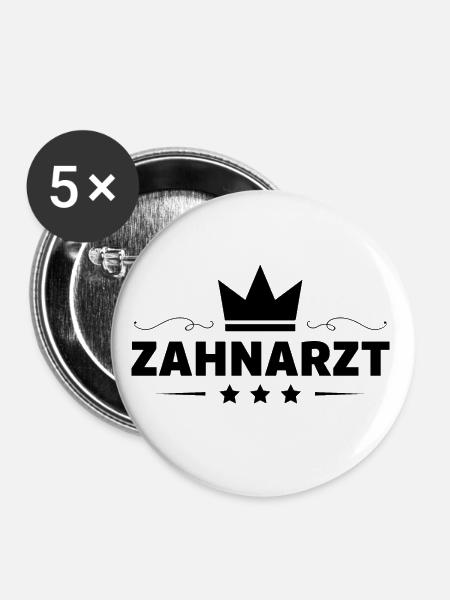 Zahnarzt Beruf - Buttons klein 25 mm (5er Pack) - Weiß