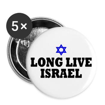 Long live israel - Buttons small 1''/25 mm (5-pack) - white - Front