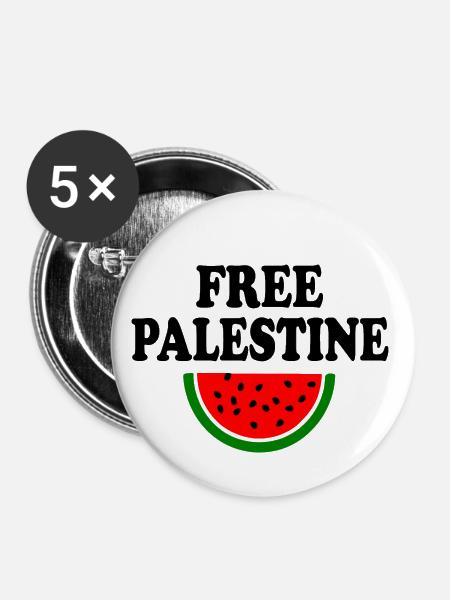 Free palestine - Buttons klein 25 mm (5er Pack) - Weiß