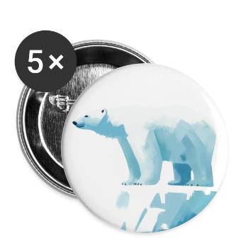 Polar bear on ice floe - Buttons small 1''/25 mm (5-pack) - white - Front